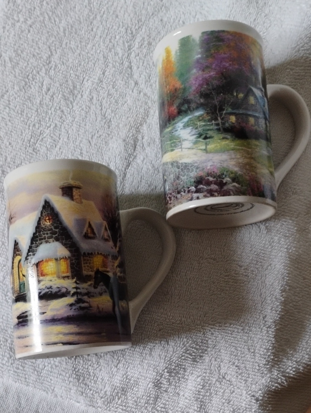 Lot Of 2 Thomas Kinkade Vintage Ceramic  Mugs - 2001 & 2005